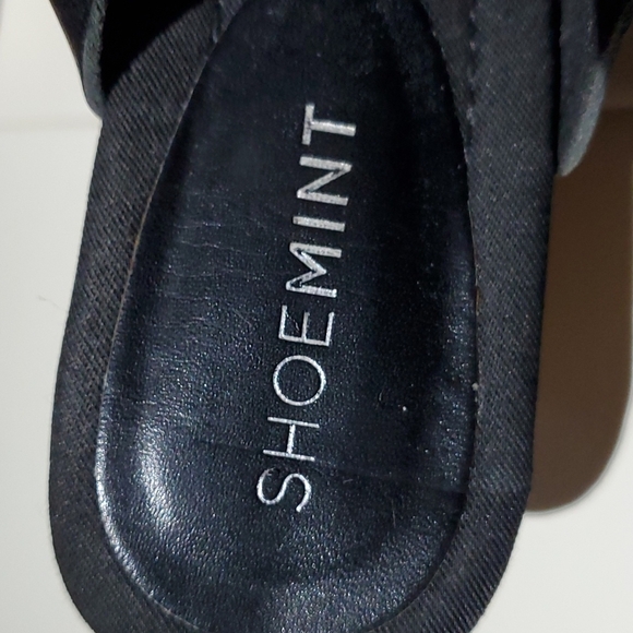 SHOEMINT BLACK LEATHER INGLESIDE CHUNKY HEEL SHOES SIZE 7.5 - Picture 4 of 10